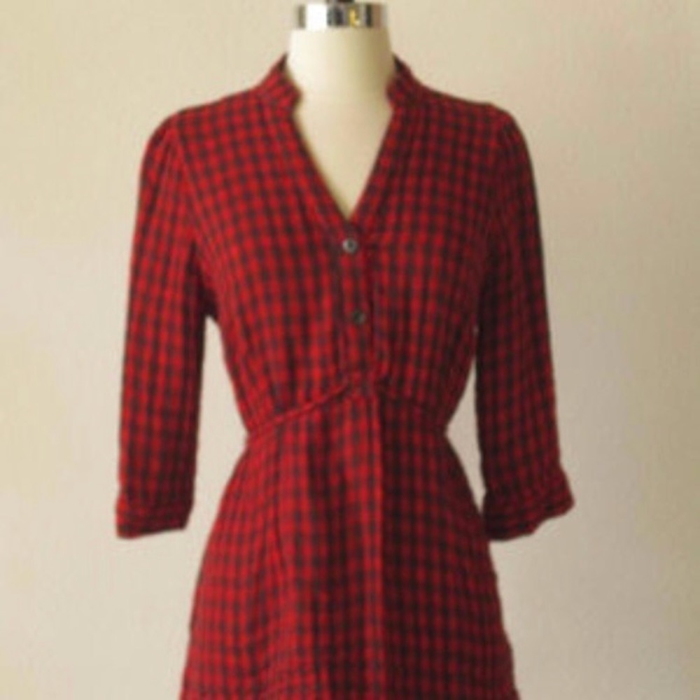 Anthropologie Odille Plaid Tunic